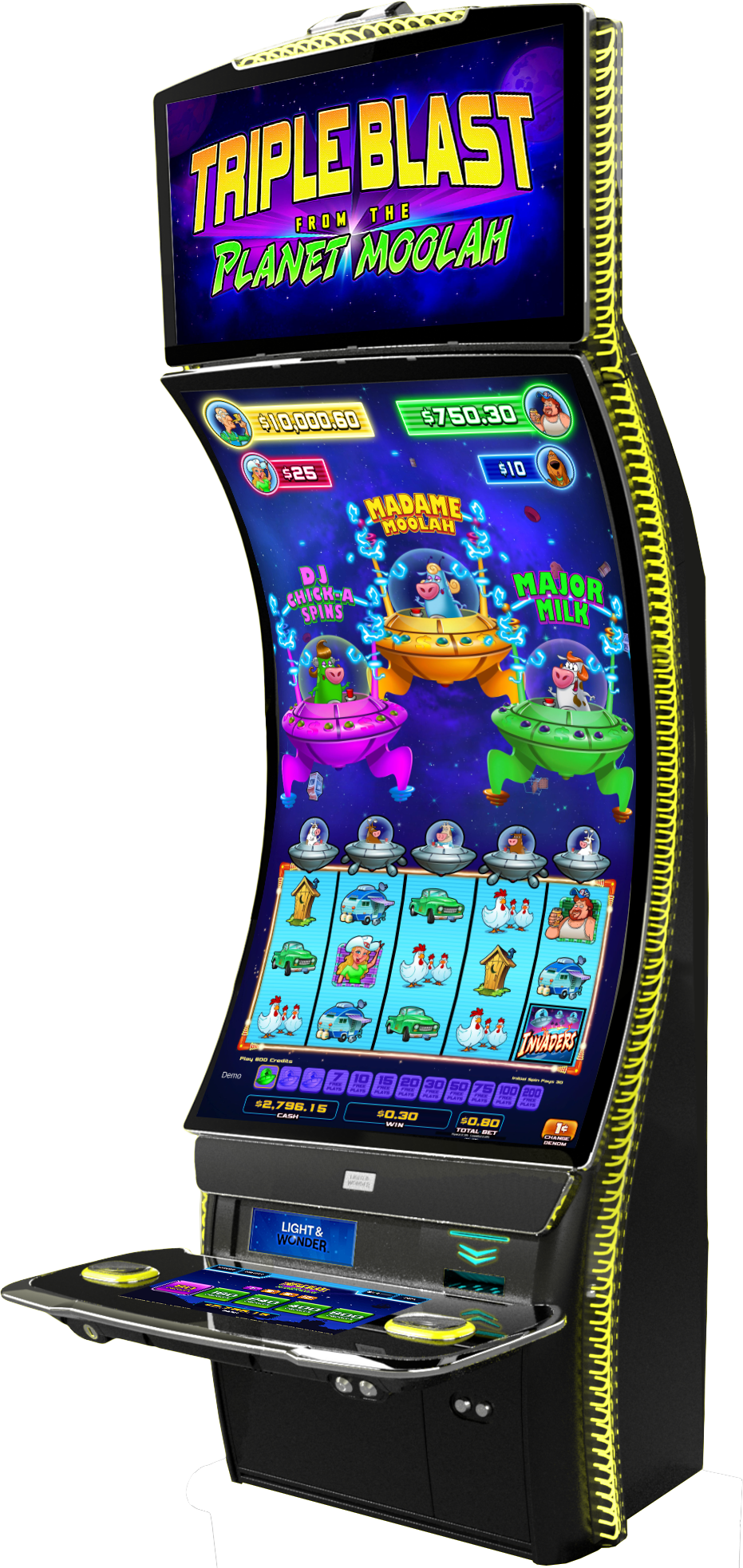 Triple Blast from the Planet Moolah Cabinet